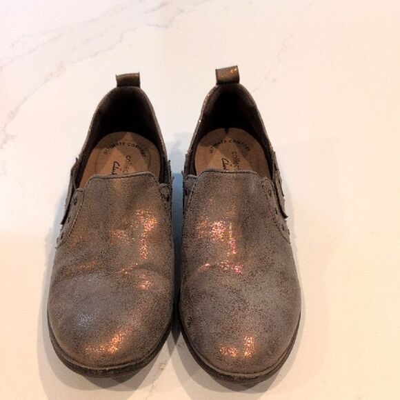 Collection By Clark's Studded Metallic Leather Slip-On Loafers Size 7.5 - Picture 4 of 10